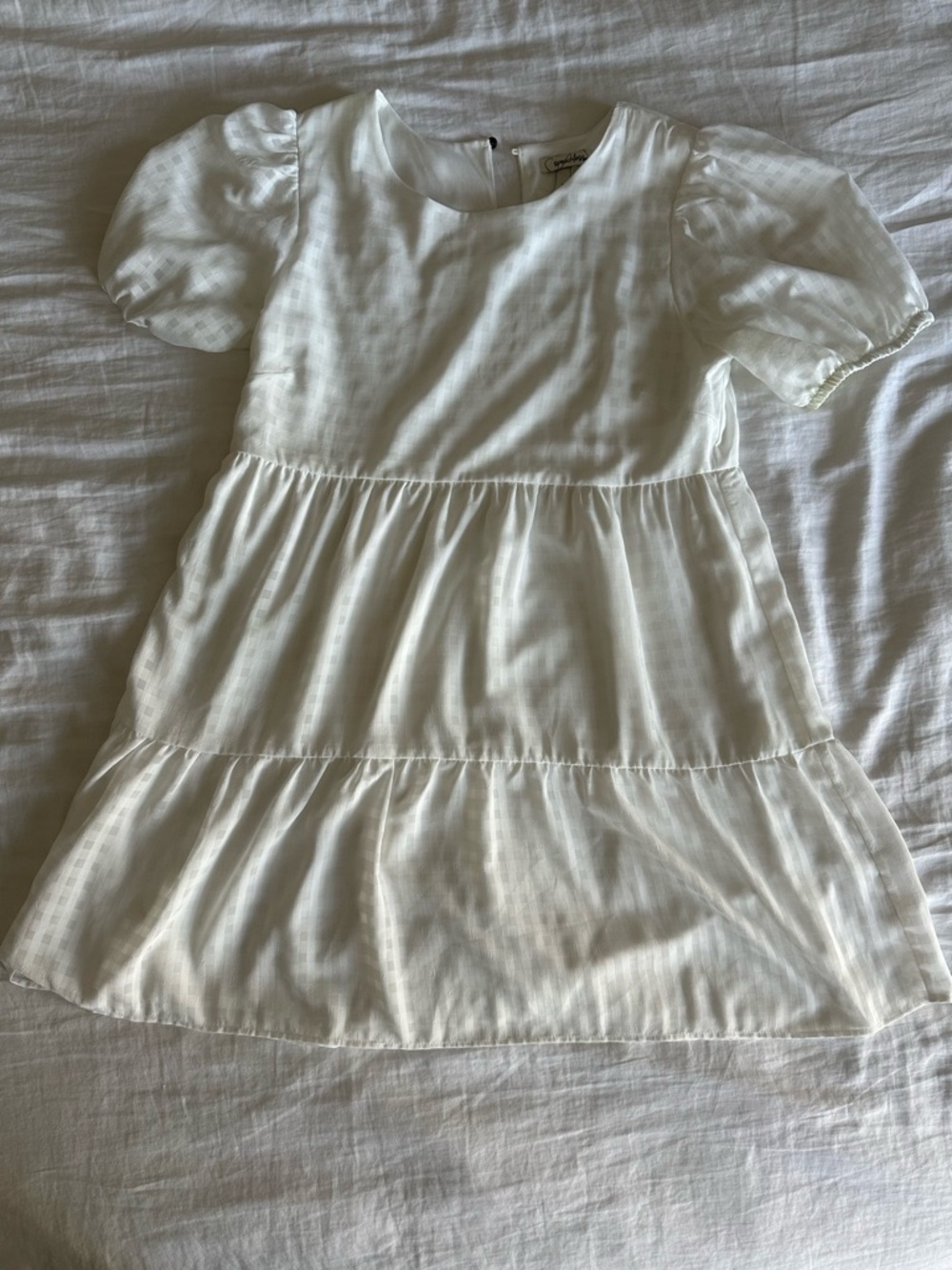 Gingham White Baby Doll Dress